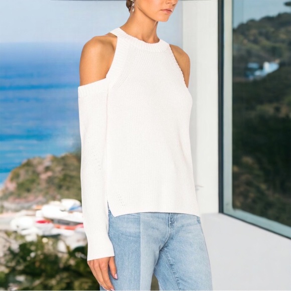 Rag & Bone Dana Cold Shoulder White Sweater Size Pre-Loved - Picture 2 of 15